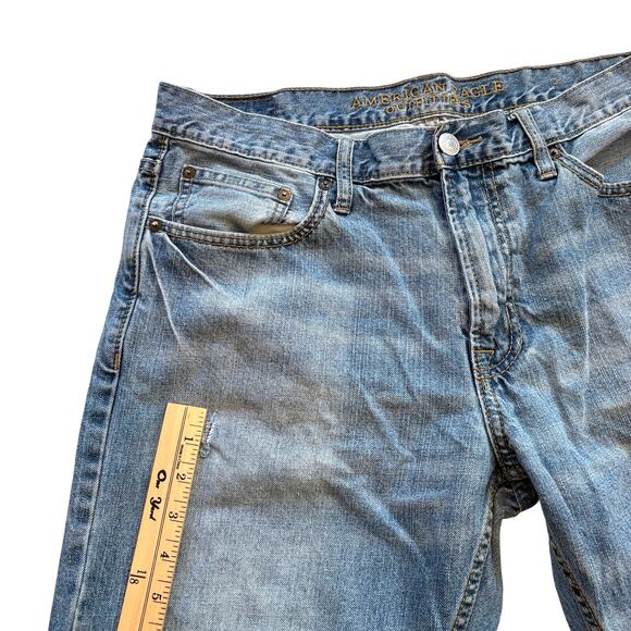 American Eagle Jeans Mens 33x30 Classic Bootcut Distressed 100% Cotton *FLAW* - Picture 8 of 9